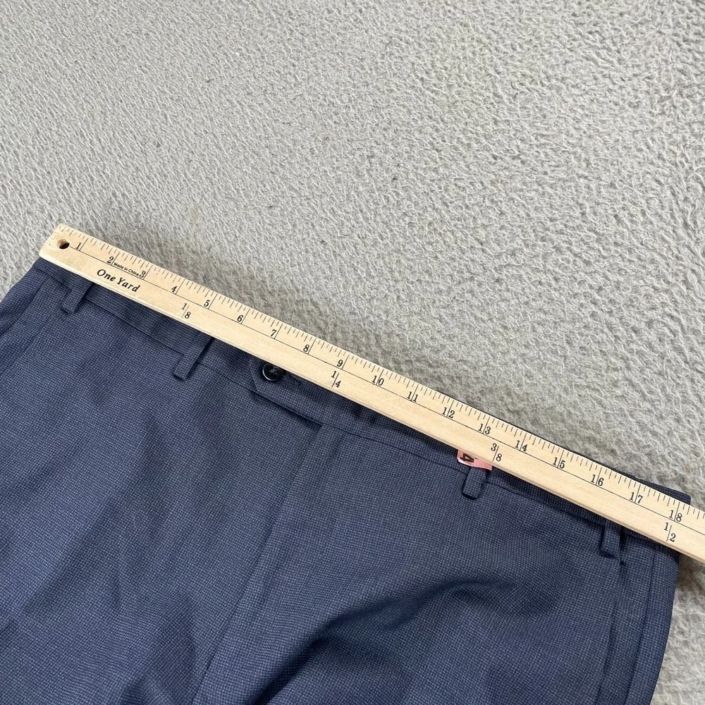 Zanella Pants Mens 36 Dark Blue Wool Serge Devon Full Fit Trousers Made In Italy